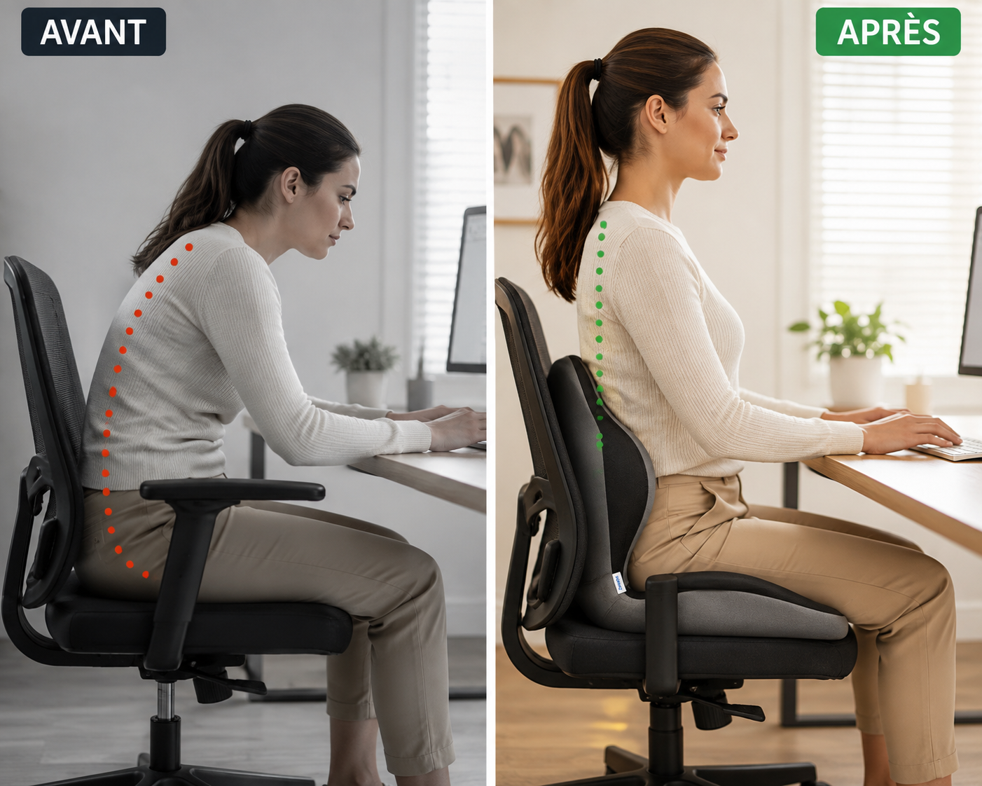 Coussin Ergonomique Premium — Soulage le dos et améliore la posture