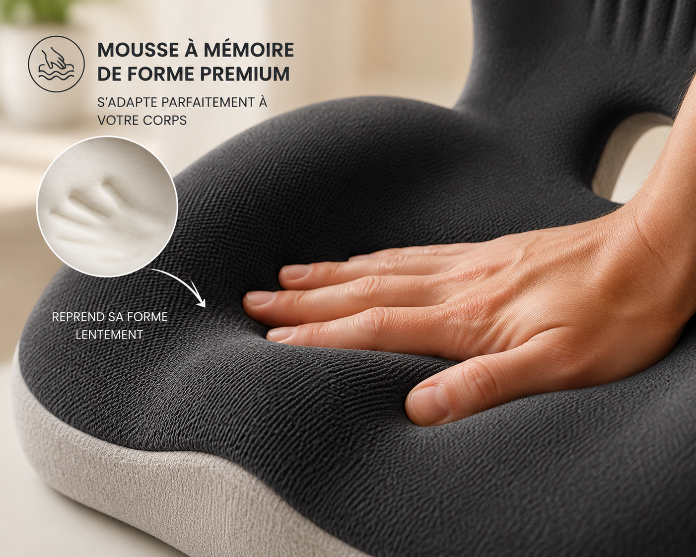Coussin Ergonomique Premium — Soulage le dos et améliore la posture